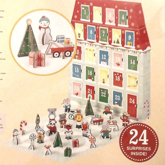 NEW Petit Collage Advent Calendar Christmas Holiday Countdown with 24 Items - Picture 2 of 3